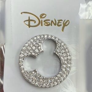 Mickey Mouse locket plate one side is sparkling silver and one side is black